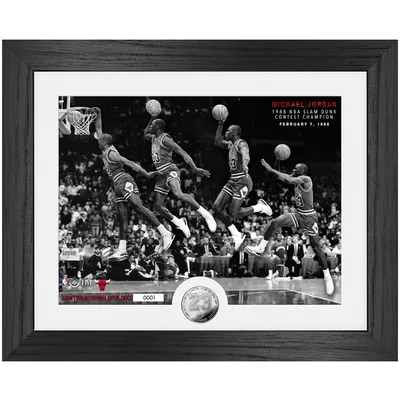 Michael Jordan Chicago Bulls Highland Mint 13'' x 16'' 1988 NBA Slam Dunk Champion Framed Silver Coin Photo Mint