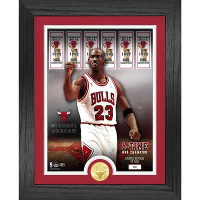 Michael Jordan Chicago Bulls Highland Mint 6-Time NBA Finals Champion 13'' x 16'' Bronze Coin Banner Photo Mint