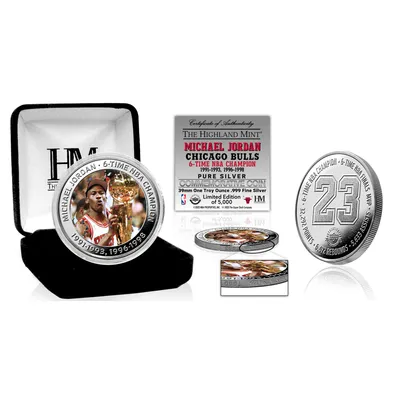 Michael Jordan Chicago Bulls Highland Mint Six-Time NBA Champion Silver Coin