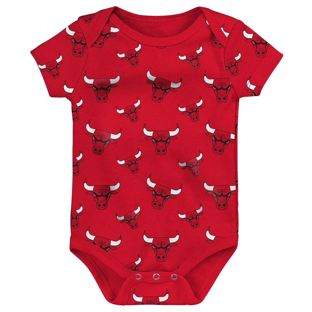 Infant Red/Gray Chicago Bulls Two-Pack Double Up Bodysuit Set