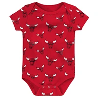 Infant Red/Gray Chicago Bulls Two-Pack Double Up Bodysuit Set