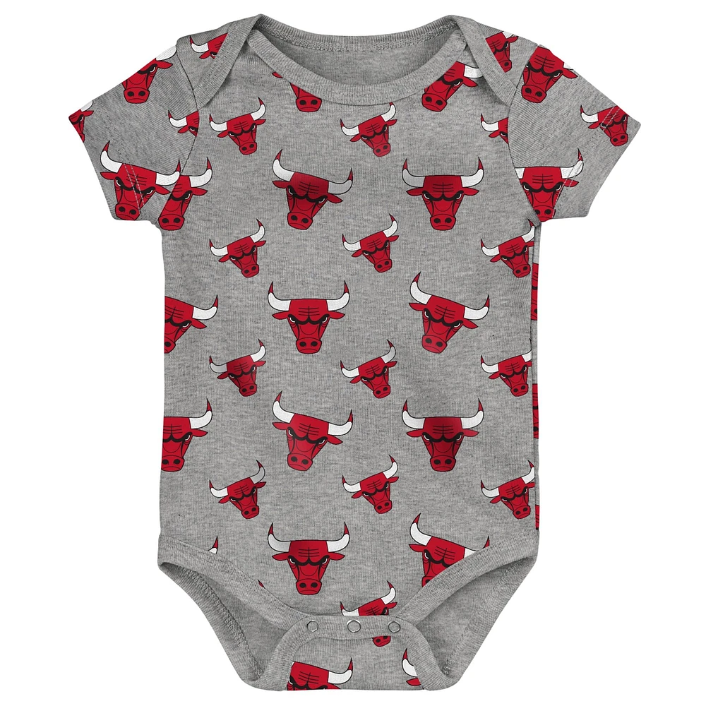 Lot de deux cache-couches Double Up rouge/gris Chicago Bulls pour bébé