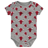 Lot de deux cache-couches Double Up rouge/gris Chicago Bulls pour bébé