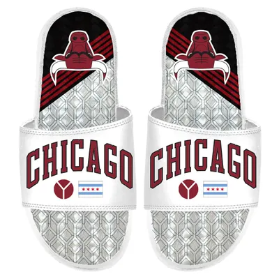 ISlide White Chicago Bulls 2022/23 City Edition Sandales à enfiler en gel