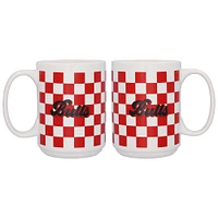 Logo Brands Chicago Bulls 2-Pack 15oz. Checkered Wordmark Mug Set