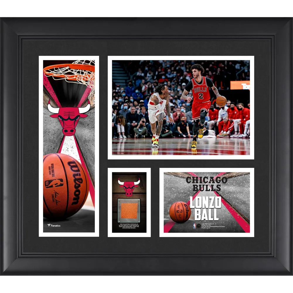Framed Lonzo Ball Chicago Bulls Autographed Red Nike Swingman Jersey