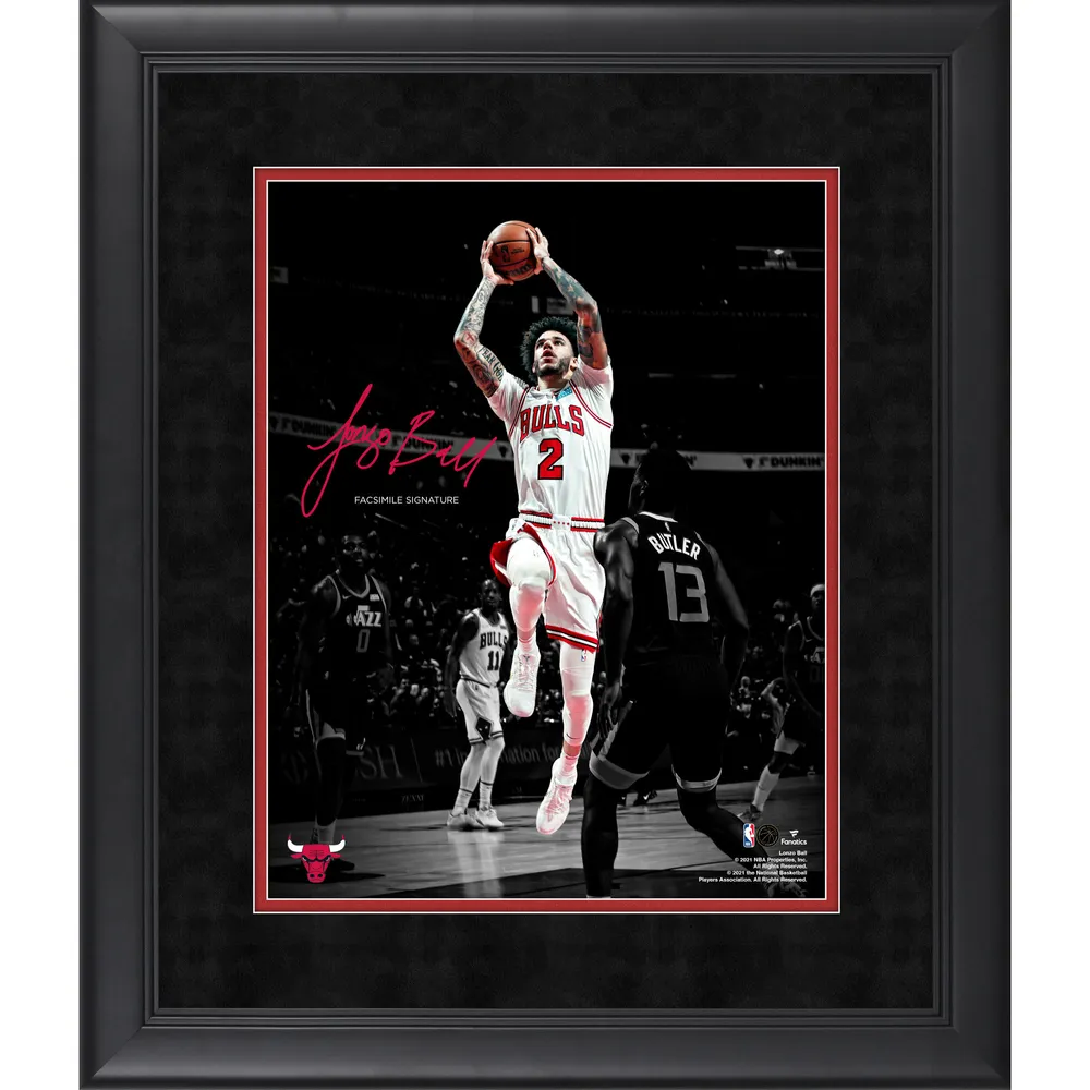 Framed Lonzo Ball Chicago Bulls Autographed Red Nike Swingman Jersey