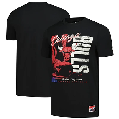 Men's New Era  Black Chicago Bulls Distressed Throwback Vintage Color Pack T-Shirt