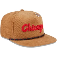 Men's New Era  Tan Chicago Bulls Victory Grove Corduroy Sneaker Pin Golfer Adjustable Hat