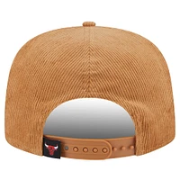 Men's New Era  Tan Chicago Bulls Victory Grove Corduroy Sneaker Pin Golfer Adjustable Hat