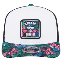 Men's New Era  White Chicago Bulls Floral 9SEVENTY Adjustable Hat