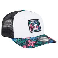 Men's New Era  White Chicago Bulls Floral 9SEVENTY Adjustable Hat