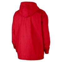 Veste à capuche Nike Red Chicago Bulls Courtside Premium Club Anorak quart de zip pour homme
