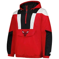 Men's Starter  Red Chicago Bulls Charger Half-Zip Pullover Jacket