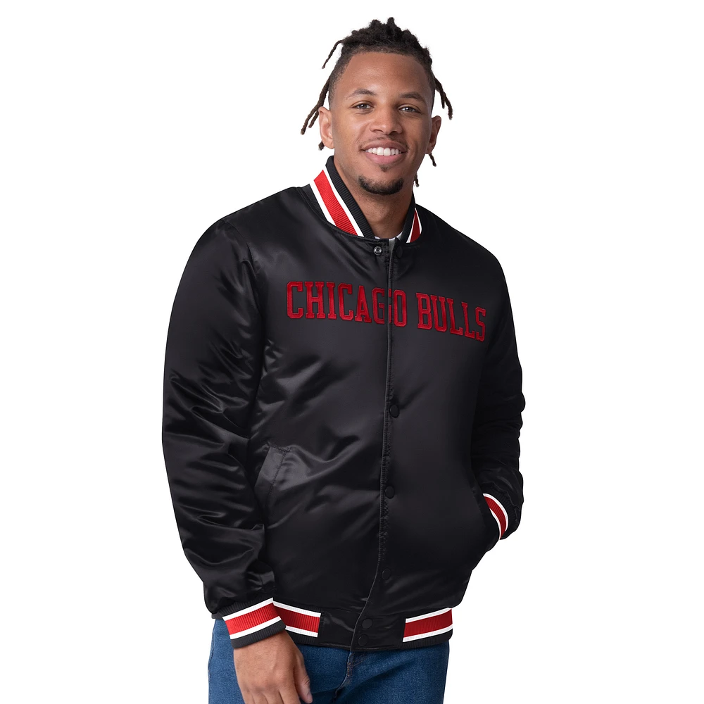 Men's Starter  Red Chicago Bulls Reversible Satin Full-Snap Varsity Jacket