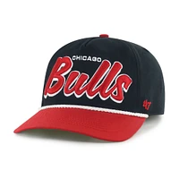 Men's '47 Black/Red Chicago Bulls Dropshadow Rope Hitch Adjustable Hat