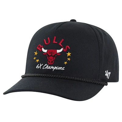 Casquette réglable '47 noire Chicago Bulls Champs Global Star Hitch pour hommes