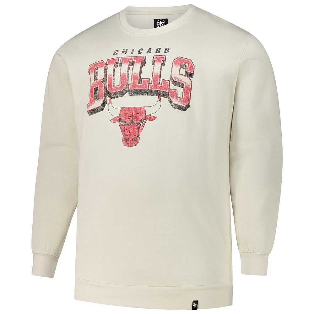 Men's '47 Cream Chicago Bulls Big & Tall Spotlight Headline Pullover Sweatshirt