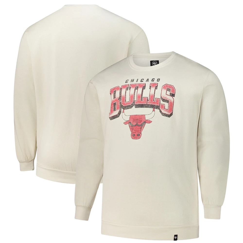 Men's '47 Cream Chicago Bulls Big & Tall Spotlight Headline Pullover Sweatshirt