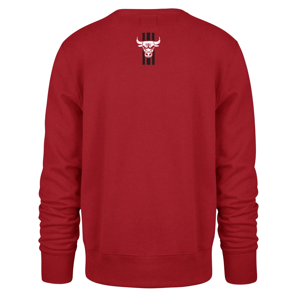 Men's '47 Red Chicago Bulls 2023/24 City Edition Postgame Headline Crew Pullover Sweatshirt