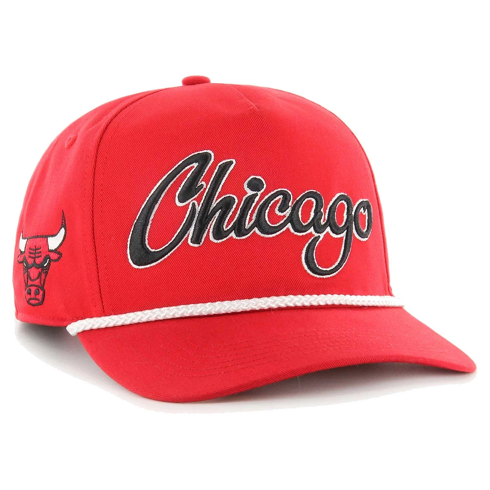 Men's '47  Red Chicago Bulls Overhand Logo Hitch Adjustable Hat