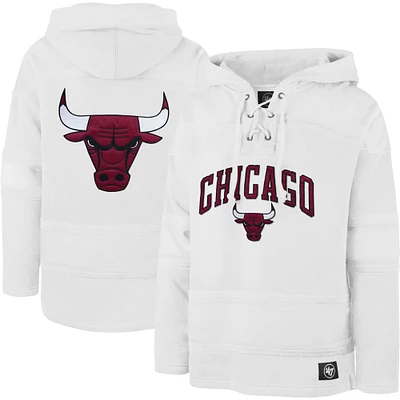 Chandail à capuchon pour homme '47 White Chicago Bulls 2022/23 Pregame MVP Lacer - City Edition