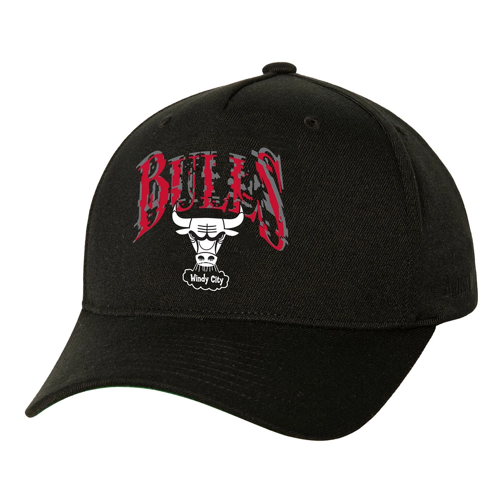 Men's  Black Chicago Bulls SUGA x NBA by Mitchell & Ness Capsule Collection Glitch Stretch Snapback Hat