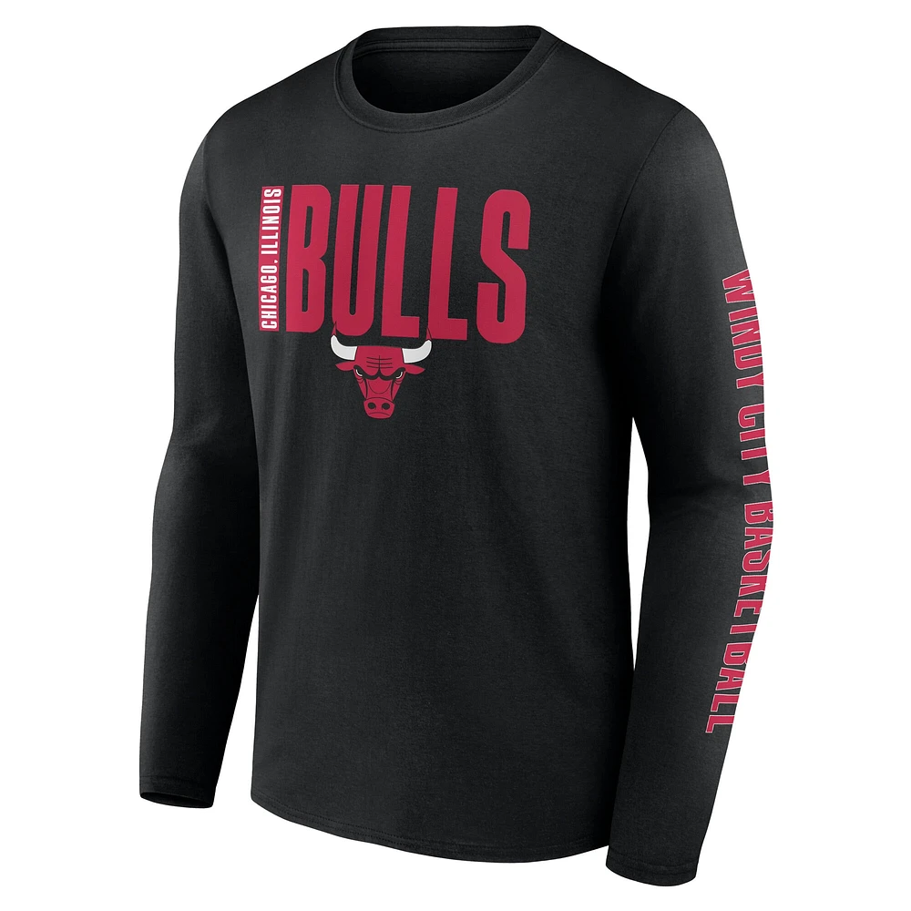 Men's Black Chicago Bulls Vision Long Sleeve T-Shirt