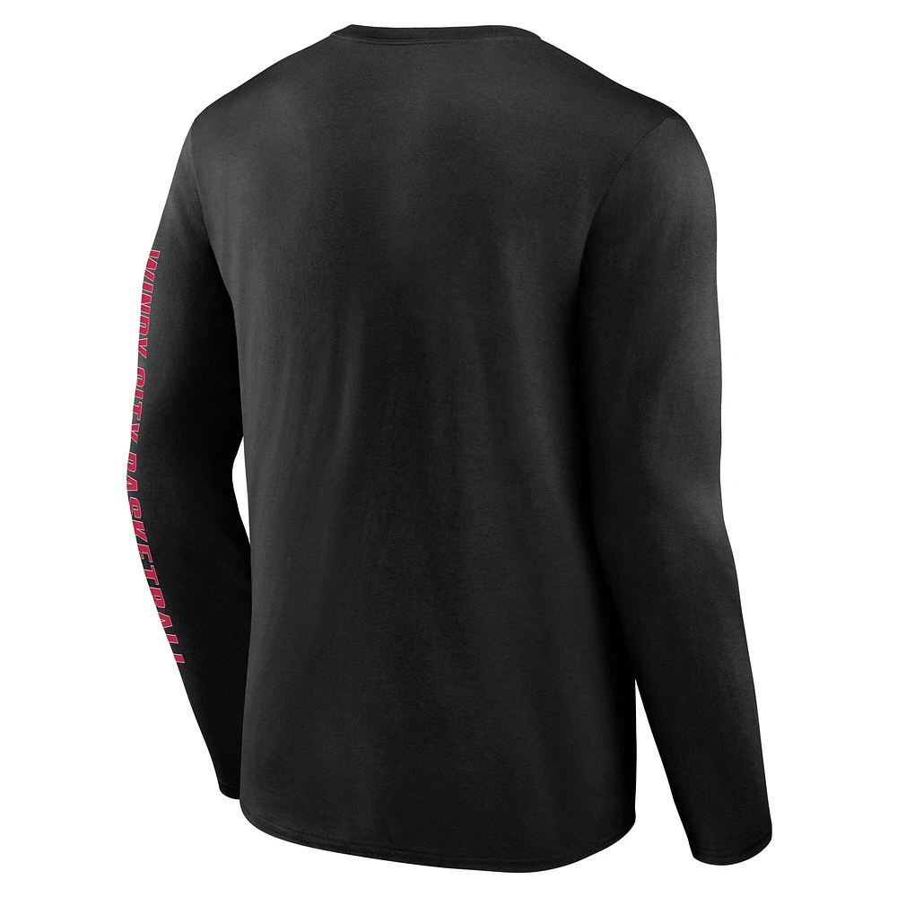 Men's Black Chicago Bulls Vision Long Sleeve T-Shirt