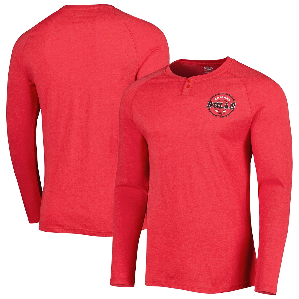 Concepts Sport - T-shirt à manches longues raglan pour homme Chicago Bulls homme, rouge chiné