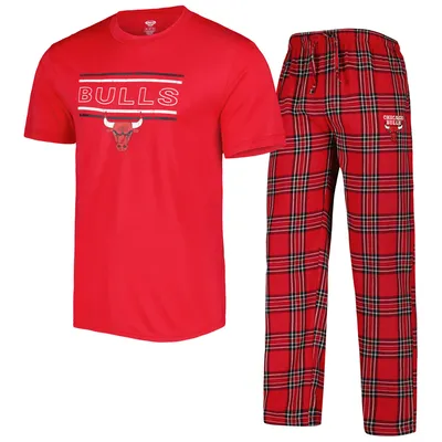 Chicago Bulls Concepts Sport Badge T-Shirt & Pajama Pants Sleep Set - Red/Black