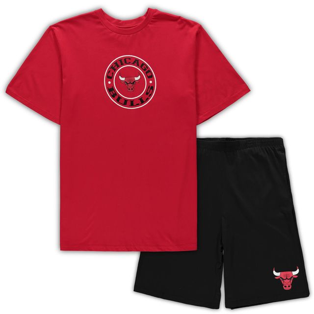 Ensemble de pyjama t-shirt et short pour hommes Concepts Sport rouge/gris chiné Chicago Bulls Tailles Big & Tall