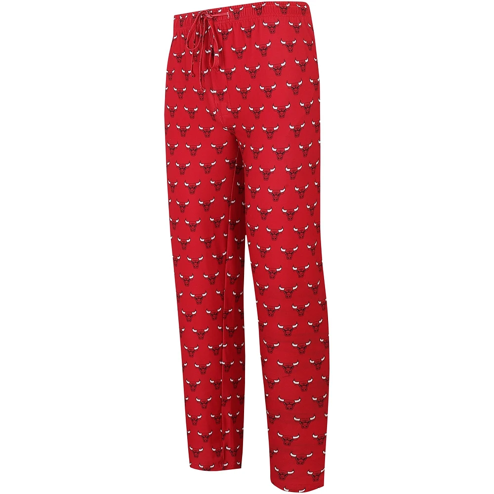 Pantalon de nuit Concepts Sport Red Chicago Bulls avec logo imprimé pour hommes