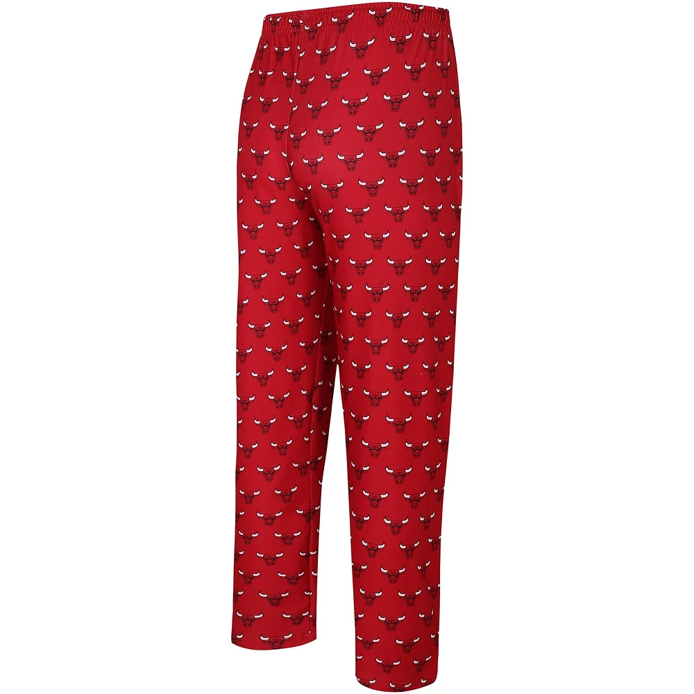 Pantalon de nuit Concepts Sport Red Chicago Bulls avec logo imprimé pour hommes