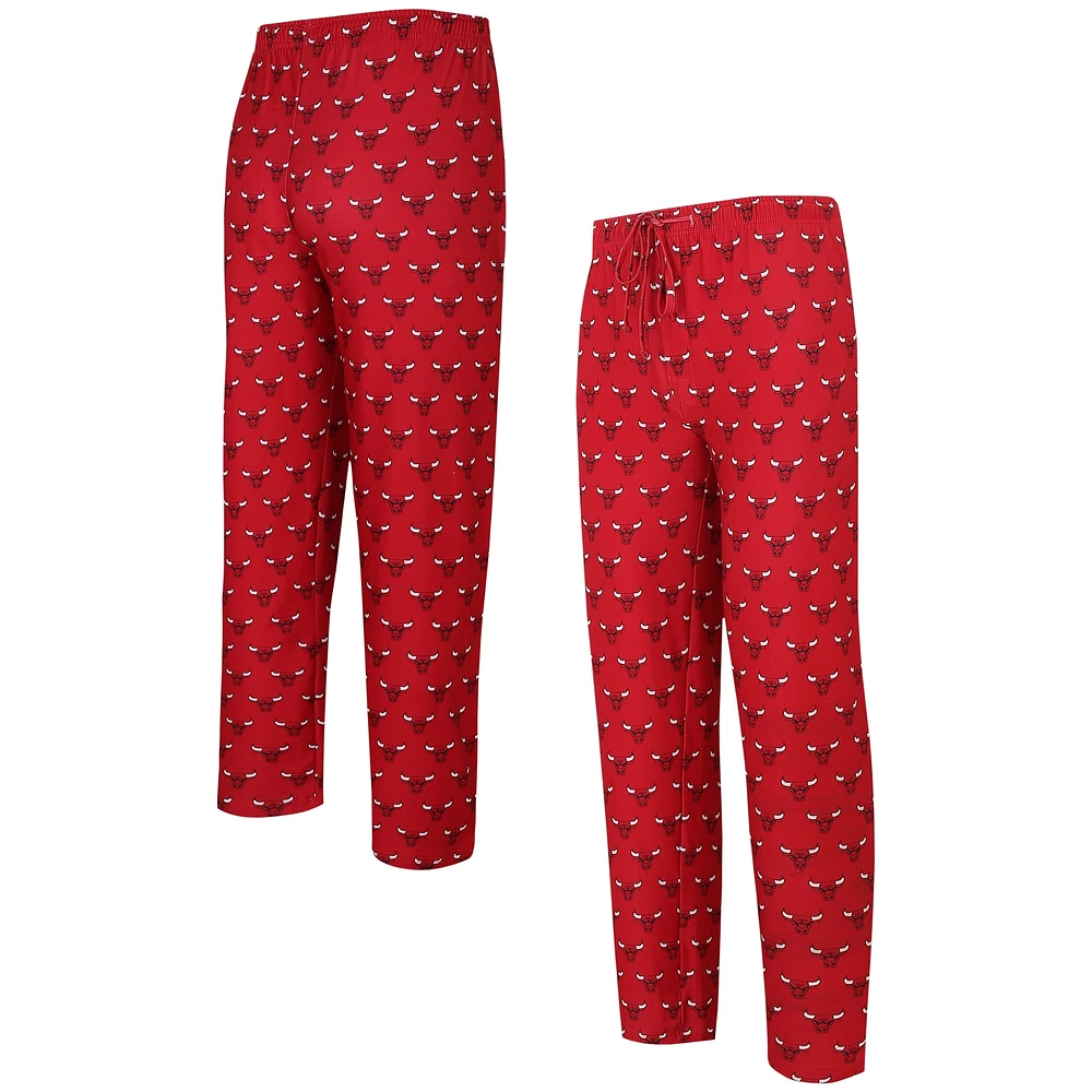 Pantalon de nuit Concepts Sport Red Chicago Bulls avec logo imprimé pour hommes