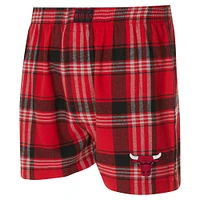 Men's Concepts Sport Red Chicago Bulls Region Flannel Boxer Short