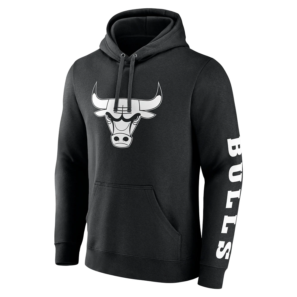 Men's Fanatics  Black Chicago Bulls Put Me Coach Fleece Pullover Hoodie