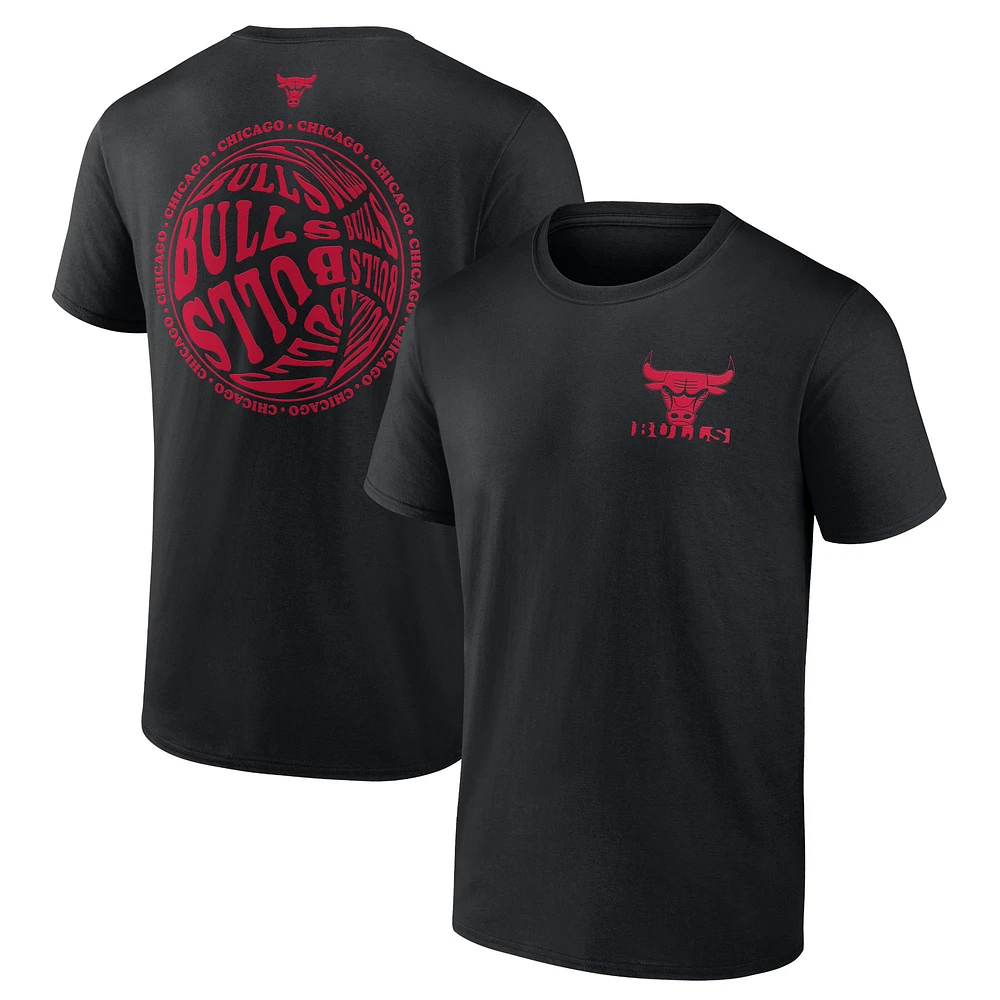 Fanatics pour hommes, noir, Chicago Bulls Street Collective - T-shirt