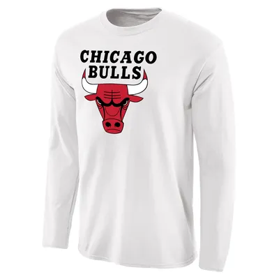 Chicago Bulls Fanatics Branded Primary Logo Long Sleeve T-Shirt - White