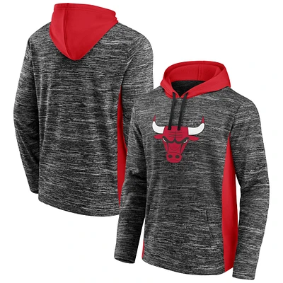 Fanatics Charcoal Chicago Bulls Instant Replay Colorblock pour hommes - Chandail à capuchon