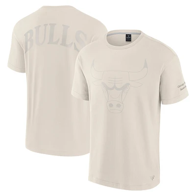 T-shirt emblématique des Chicago Bulls pour homme, couleur crème Fanatics