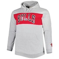 Men's Fanatics Heather Gray Chicago Bulls Big & Tall Wordmark Pullover Hoodie