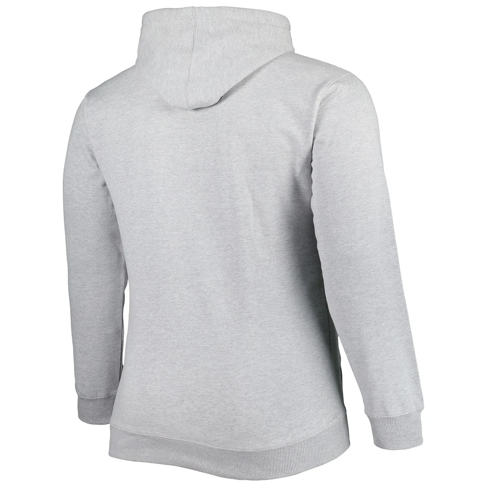 Sweat à capuche Fanatics Heather Grey Chicago Bulls Big & Tall pour hommes