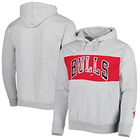 Men's Fanatics Heather Gray Chicago Bulls Wordmark French Terry Pullover Hoodie