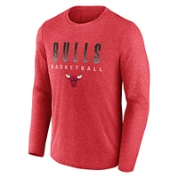 Men's Fanatics Heathered Red Chicago Bulls Where Legends Play Iconic Practice Long Sleeve T-Shirt