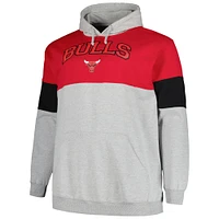 Men's Fanatics Red/Black Chicago Bulls Big & Tall Pullover Hoodie