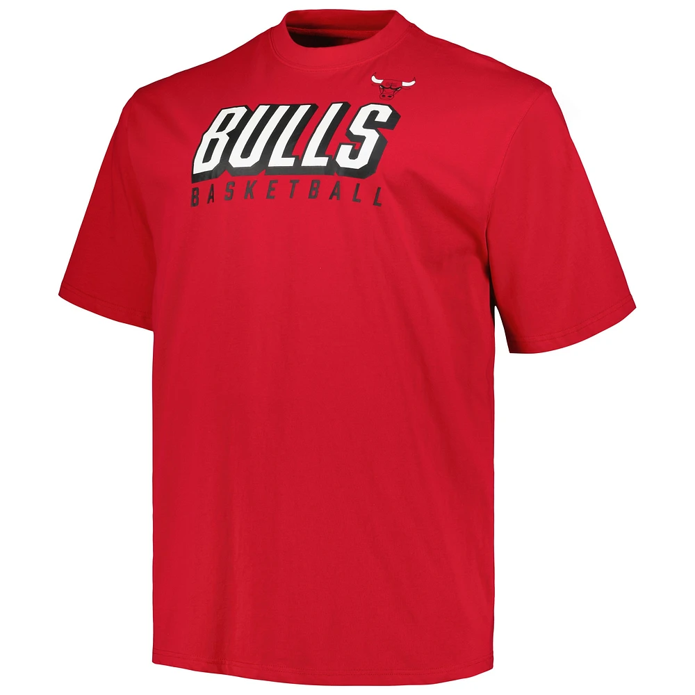 Men's Fanatics Red/Black Chicago Bulls Big & Tall Short Sleeve Long T-Shirt Set