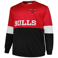 Men's Fanatics Red/Black Chicago Bulls Big & Tall Split Pullover Sweatshirt