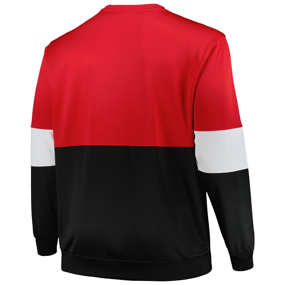 Sweat-shirt à capuche Fanatics pour hommes, rouge/noir, Chicago Bulls Big & Tall Split