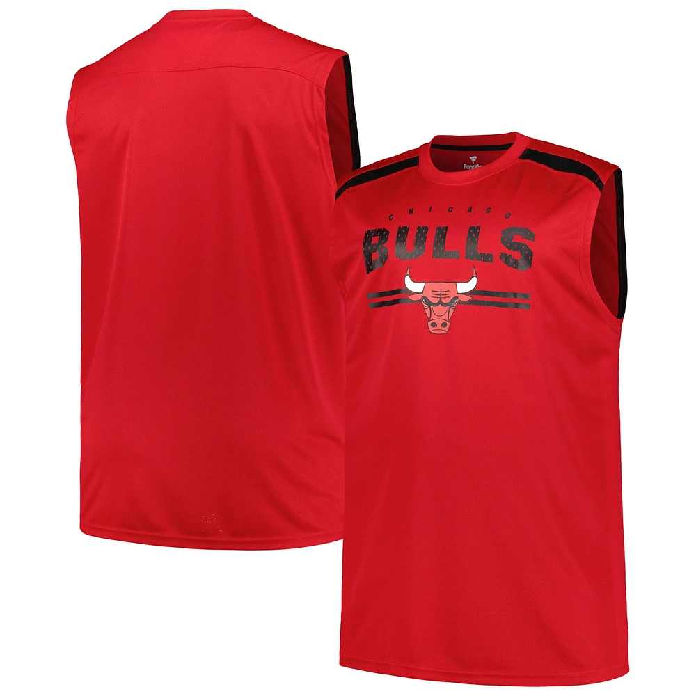 Men's Fanatics Red Chicago Bulls Big & Tall Birdseye Muscle Tank Top